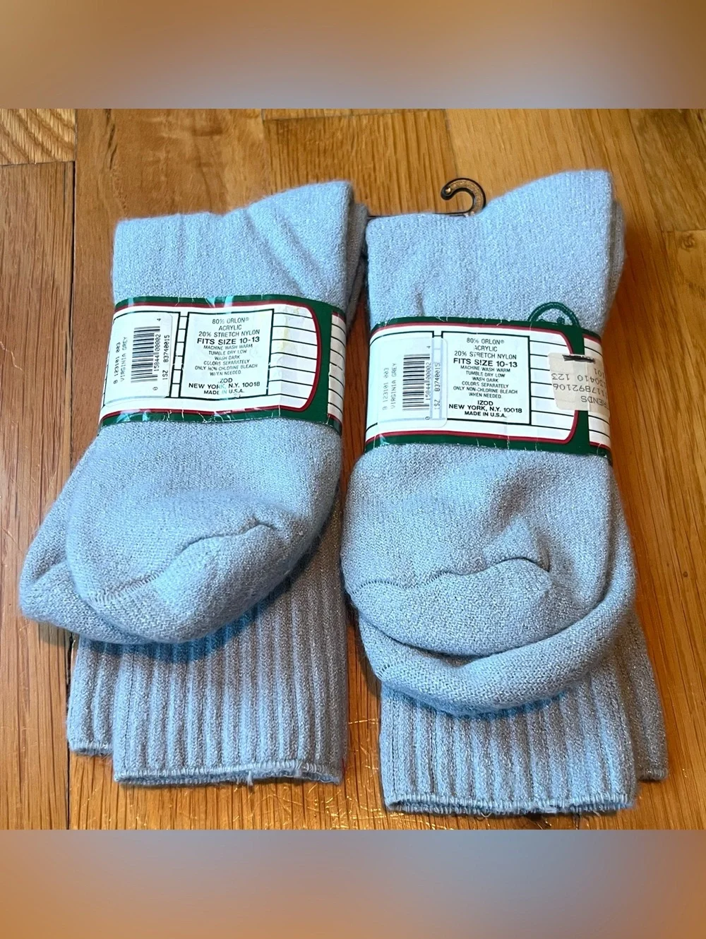 Vintage Izod Lacoste Light Blue Ribbed Crew Socks - Pair